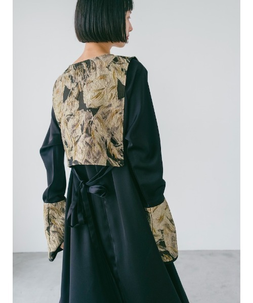 sahara ワンピース Jacquard Vest Layered Dress/ジャガード
