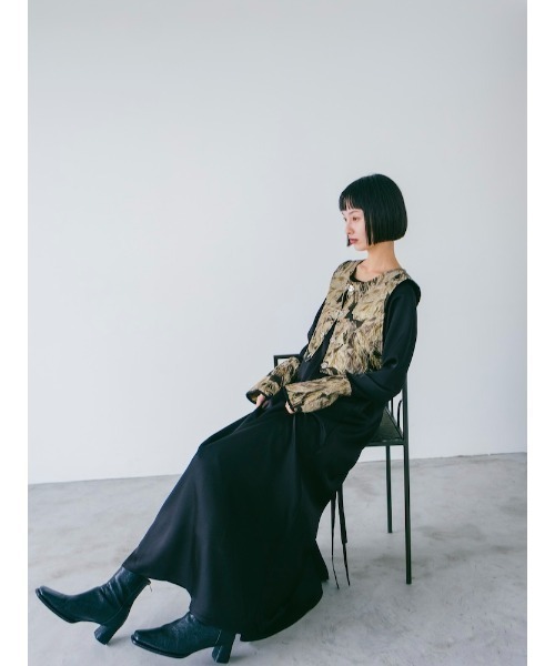 ワンピース SAHARA Jacquard Vest Layered Dress sahara ワンピース Jacquard Vest Layered Dress/ジャガード