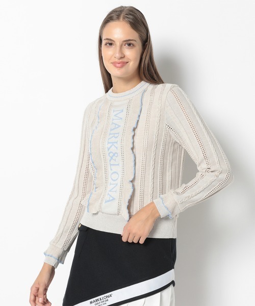 ニット セーター Verona Frilled Eyelet Sweater | WOMEN レディース