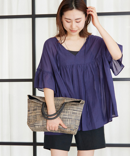 「JOURNAL STANDARD relume」 半袖ブラウス FREE ホワイト レディース JOURNAL STANDARD 「JOURNAL STANDARD」 半袖ブラウス FREE