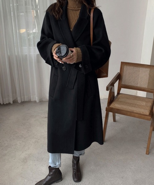 「Chaco closet」 チェスターコート FREE ブラック レディース_画像9