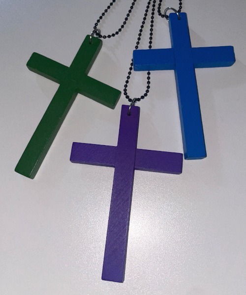 B.I.D. ネックレス 「カラーウッドクロスモチーフボールチェーン