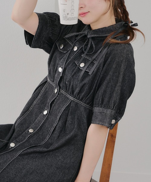 ANOTHER BRANCH OLIVE des OLIVE ワンピース 半袖 「SNSで紹介」デニム