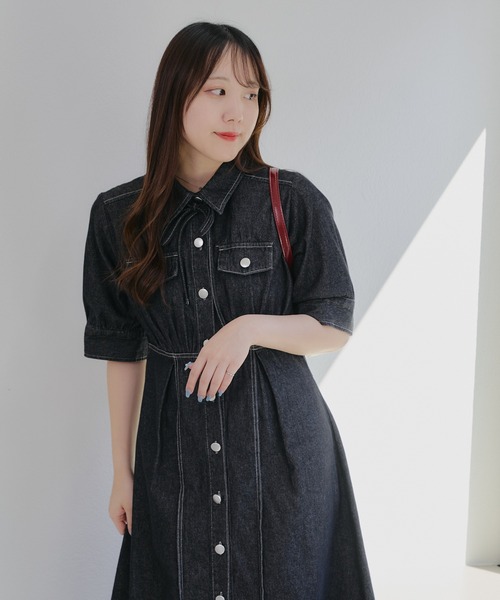 ANOTHER BRANCH OLIVE des OLIVE ワンピース 半袖 「SNSで紹介」デニム