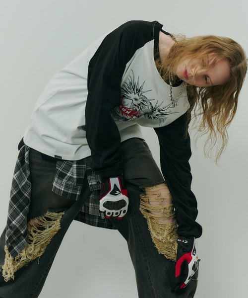 AIVER（アイバー） tシャツ Johann×AIVER GIRLラグランロンTEE メンズ 