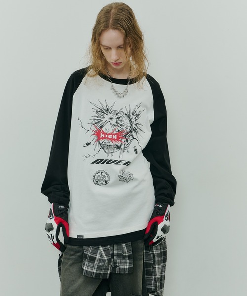 AIVER（アイバー） tシャツ Johann×AIVER GIRLラグランロンTEE メンズ 