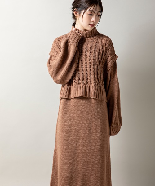 「MILLION CARATS」 ニットワンピース FREE ベージュ レディース_画像2