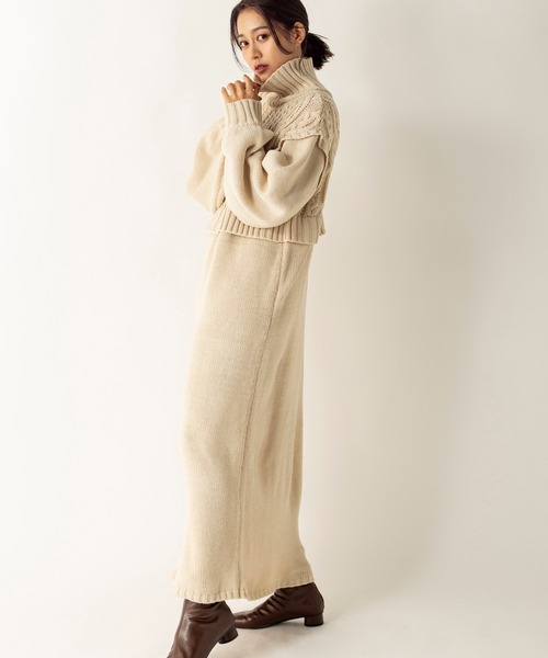 「MILLION CARATS」 ニットワンピース FREE ベージュ レディース_画像6