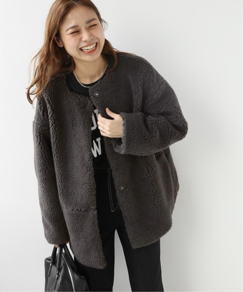 美品　relume ノーカラージャケット グレー JOURNAL STANDARD relume（ジャーナルスタンダード レリューム） ノー