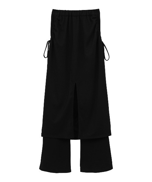 パンツ CLANE ROLL SKIR LAYERD PANTS CLANE パンツ CLANE/クラネ/PANTS LAYERED SIDE SHIRRING SKIRT