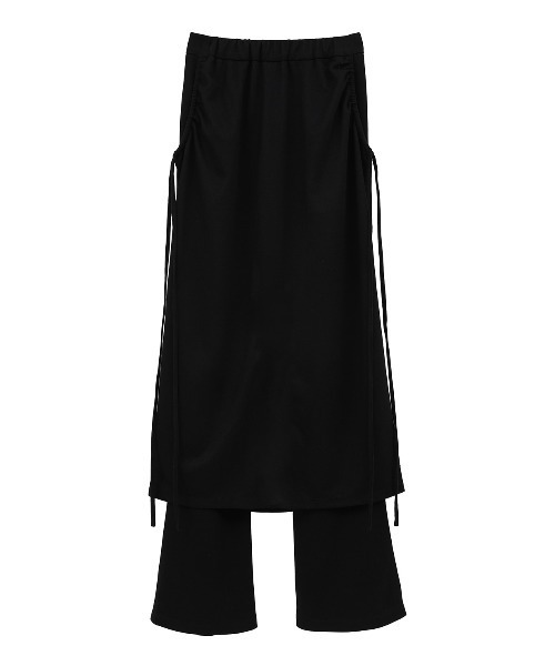 パンツ CLANE SKIRT LAYERED PANTS RED セール】PANTS LAYRED SIDE SHIRRING SKIRT（スカート）｜CLANE