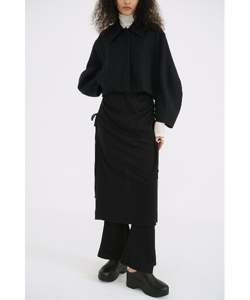 パンツ CLANE ROLL SKIR LAYERD PANTS CLANE パンツ CLANE/クラネ/PANTS LAYERED SIDE SHIRRING SKIRT
