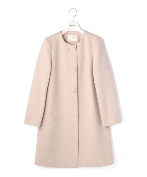 レッセパッセ　ノーカラーコート　サンプル LAISSE PASSE（レッセパッセ） ノーカラーコート MEDIUM ベージュ