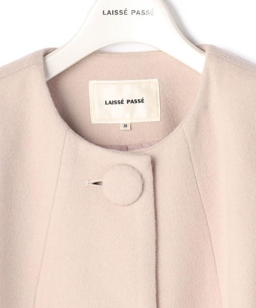 LAISSE PASSE（レッセパッセ） ノーカラーコート MEDIUM ベージュ