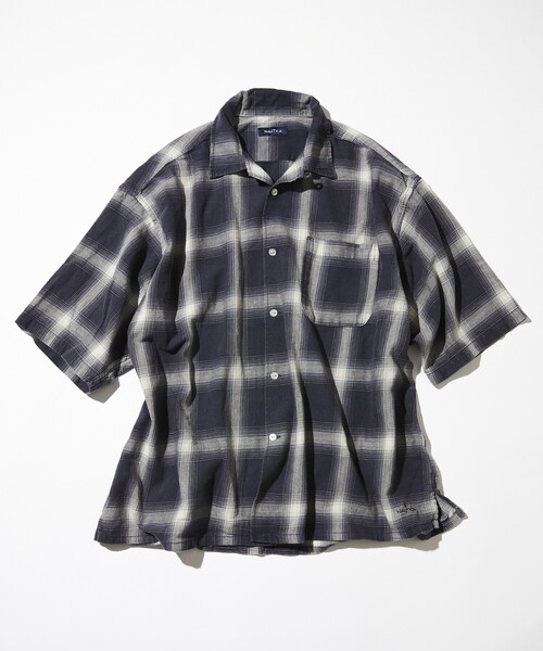 NAUTICA シャツ NAUTICA/ノーティカ Bleech Ombre Check S/S