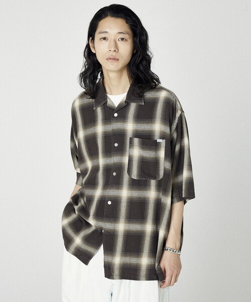 NAUTICA チェック柄 パッチワーク 長袖シャツ NAUTICA シャツ NAUTICA/ノーティカ Bleech Ombre Check S/S