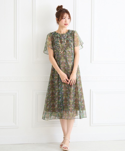 Jolly Poupee 【22fabric】フラワーガーデン/ワンピース Jolly Poupee ワンピース 「22fabric」フラワーガーデン/ワンピース