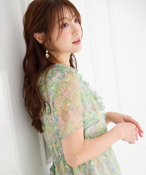 Jolly Poupee 【22fabric】フラワーガーデン/ワンピース Jolly Poupee ワンピース 「22fabric」フラワーガーデン/ワンピース