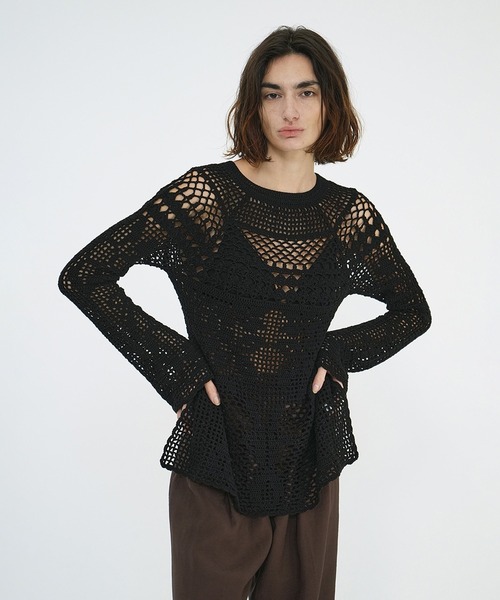 CLANE（クラネ） ニット セーター BACK OPEN CROCHET KNIT TOPS