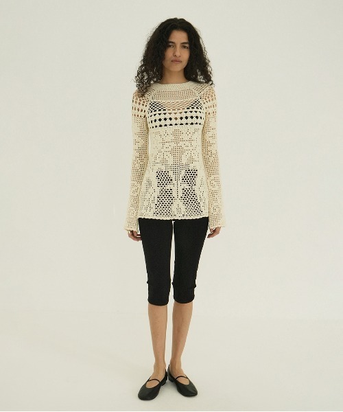 CLANE（クラネ） ニット セーター BACK OPEN CROCHET KNIT TOPS