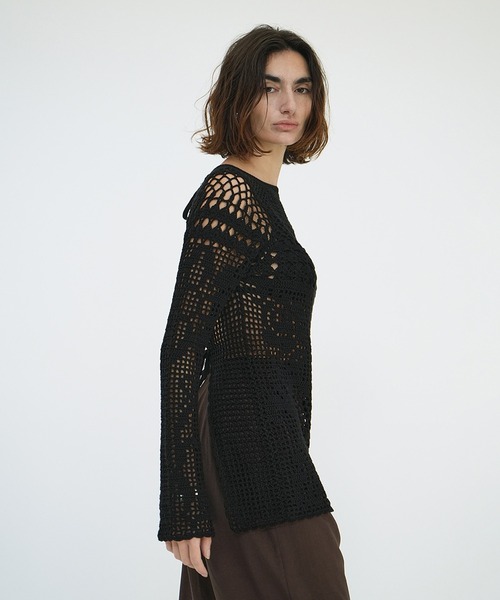 CLANE（クラネ） ニット セーター BACK OPEN CROCHET KNIT TOPS