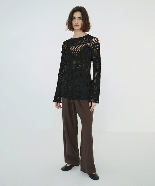 CLANE（クラネ） ニット セーター BACK OPEN CROCHET KNIT TOPS