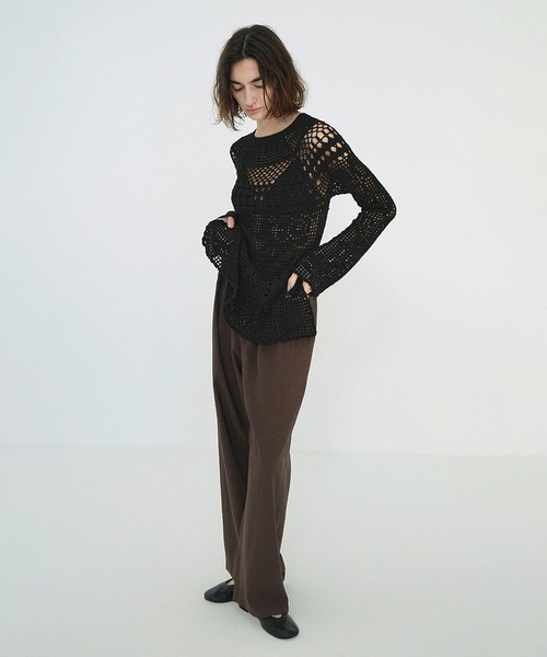 CLANE（クラネ） ニット セーター BACK OPEN CROCHET KNIT TOPS