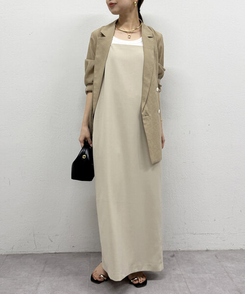 Loungedress ワンピース リネンライクキャミワンピース