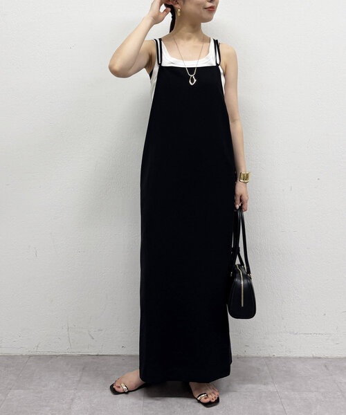 Loungedress ワンピース リネンライクキャミワンピース