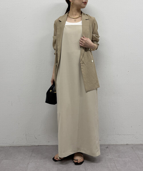 Loungedress ワンピース リネンライクキャミワンピース