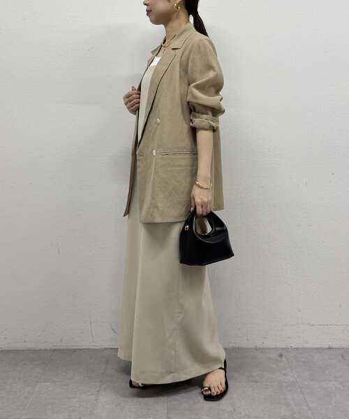 【美品】Loungedress ラウンジドレス　リネン　ロングワンピース　黒 ラウンジドレス Loungedress リネンワンピース （BLK
