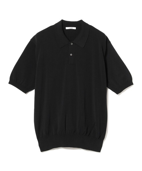 【SLOANE】 ブラック ニットポロシャツ 半袖 新品 SLOANE スローン 半袖ニット ポロシャツ コットン ブラック