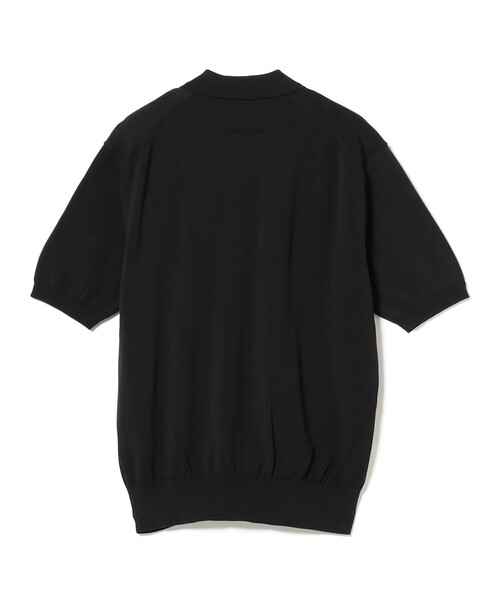 【SLOANE】 ブラック ニットポロシャツ 半袖 International Gallery BEAMS ポロシャツ 「別注」SLOANE