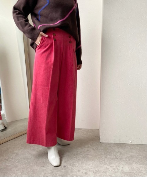「LHELBIE」 コーデュロイパンツ M ピンク レディース_画像7