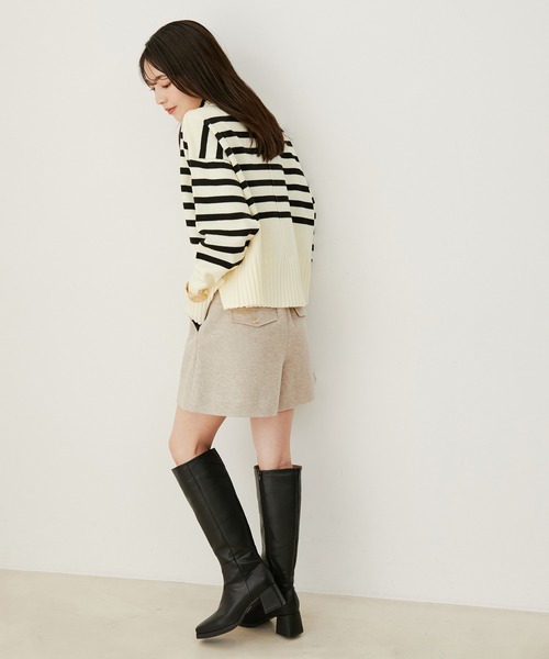 Belvest ベージュ スラックス サイズ8 ベージュ リネン混 ウールスラックス グレー/ベージュ | P.S.FA