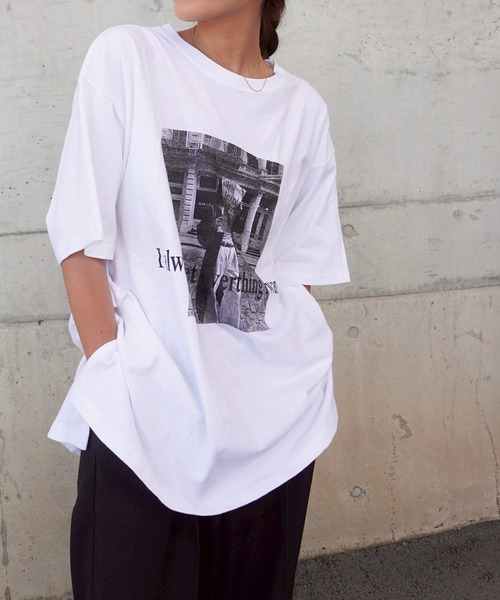 レディース　Tシャツ　新品　フォロー割-200円 gossara tシャツ プリントロゴTシャツ レディース : ZOZOTOWN