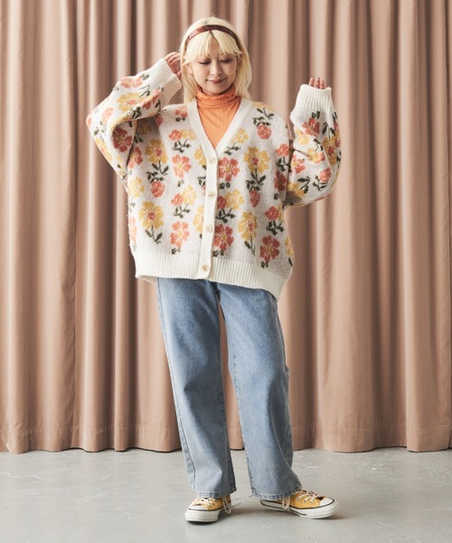 「MERLOT」 ニットカーディガン FREE ブルー レディース_画像3