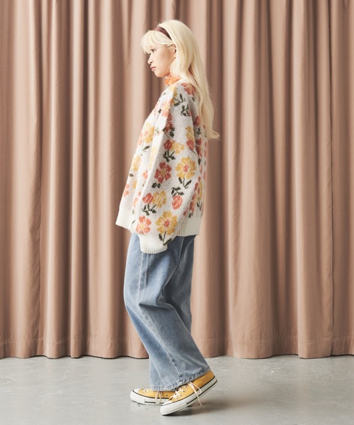 「MERLOT」 ニットカーディガン FREE ブルー レディース_画像4