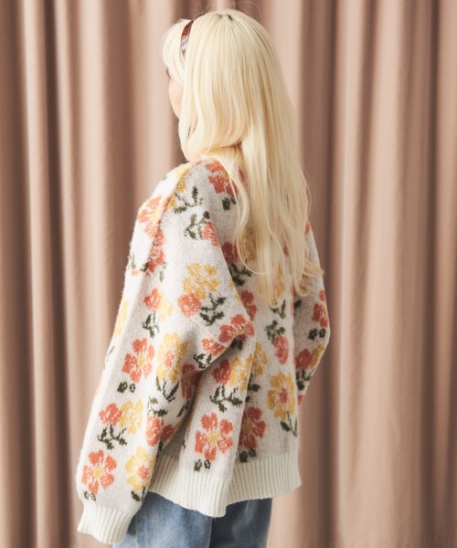 「MERLOT」 ニットカーディガン FREE ブルー レディース_画像6