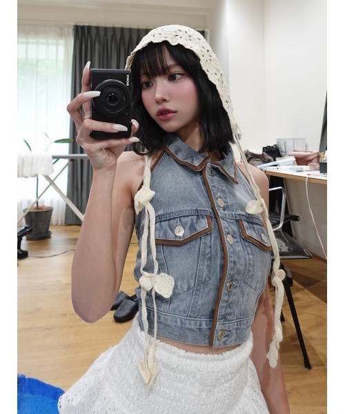 Darich スウェードパイピングデニムトップス レディース