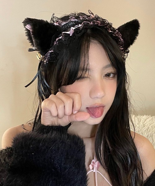 c.u.l カチューシャ フリル ふわもこ 猫耳 ヘアバンド cula1194