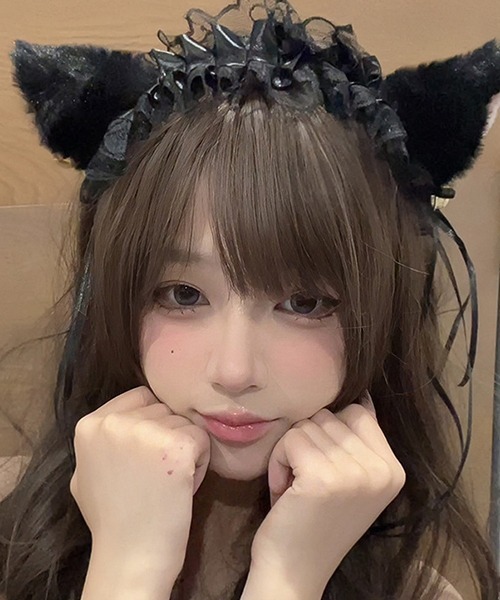 c.u.l カチューシャ フリル ふわもこ 猫耳 ヘアバンド カチューシャ