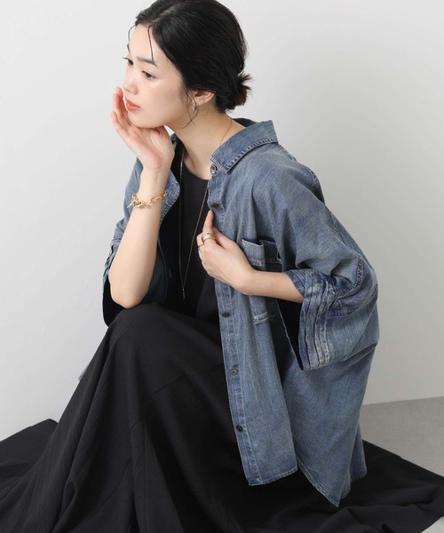 Gready Brilliant Ｒｉｓｌｅｙデニムシャツ Gready Brilliant ブラウス シャツ シアーデニムシャツ
