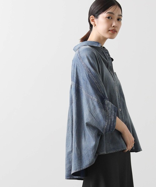 【ほぼ未使用】シアーデニムシャツ　ドルマンデニムシャツ　グレディブリリアン Gready Brilliant（グレディブリリアン）の「ドルマンデニム