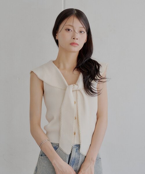 TAKEZO - vintage  TAKEZO セーラーニットベスト セーラーニットベスト[品番：IGAW0003973]｜axes femme
