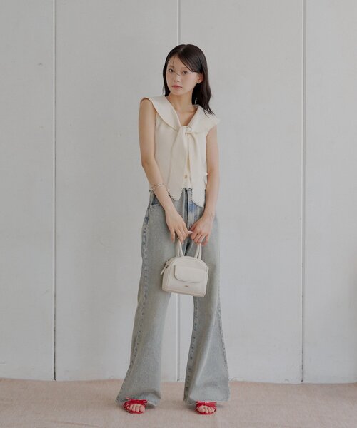 chico セーラーノースリベスト 新品未使用 Chico ニット セーター 「SALON by Chico/4色展開」セーラー