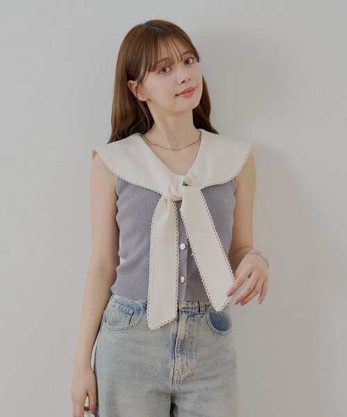 Chico ニット セーター 「SALON by Chico/4色展開」セーラー