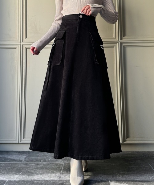 「JUNOAH」 スカート LARGE オリーブ レディース_画像4