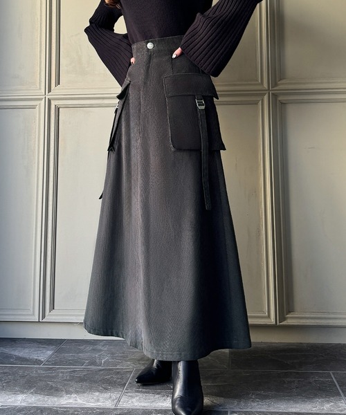 「JUNOAH」 スカート LARGE オリーブ レディース_画像8