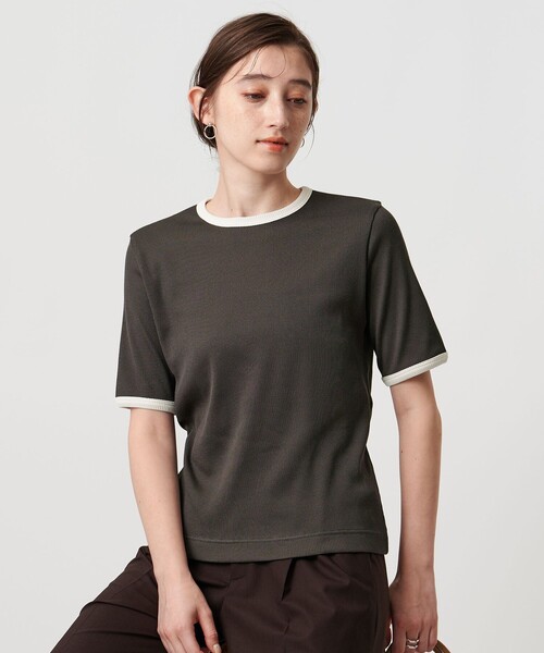 新品UNITED ARROWS リブ バイカラーパイピング Tシャツ UNITED ARROWS tシャツ リブ バイカラーパイピング Tシャツ